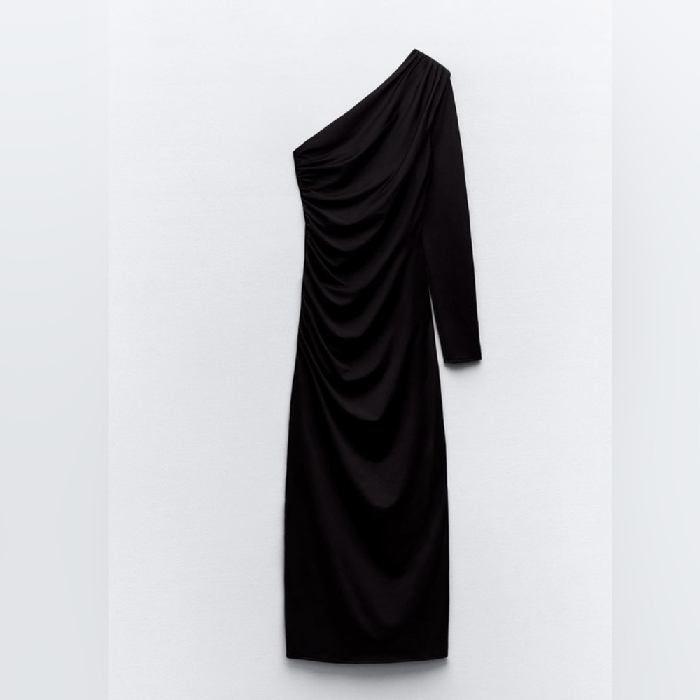 Zara Black One-Shoulder Dress
